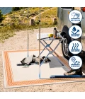 Lucia Classic Diamond Border Cream/Orange 2 ft. x 8 ft. Indoor/Outdoor Runner Rug