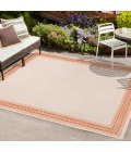 Lucia Classic Diamond Border Cream/Orange 8 ft. x 10 ft. Indoor/Outdoor Area Rug