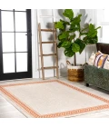 Lucia Classic Diamond Border Cream/Orange 8 ft. x 10 ft. Indoor/Outdoor Area Rug