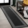 Jonathany Santa Monica SMB207G Black/Gray Area Rug 2 ft. X 8 ft. Runner