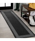 Lucia Classic Diamond Border Black/Gray 2 ft. x 8 ft. Indoor/Outdoor Runner Rug