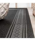 Lucia Classic Diamond Border Black/Gray 2 ft. x 8 ft. Indoor/Outdoor Runner Rug