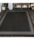 Lucia Classic Diamond Border Black/Gray 4 ft. x 6 ft. Indoor/Outdoor Area Rug