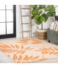 Havana Tropical Palm Leaf Cream/Orange 3 ft. x 5 ft. Indoor/Outdoor Area Rug