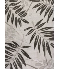 Havana Tropical Palm Leaf Gray/Black 3 ft. x 5 ft. Indoor/Outdoor Area Rug