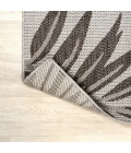 Havana Tropical Palm Leaf Gray/Black 2 ft. x 8 ft. Indoor/Outdoor Runner Rug