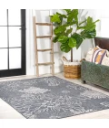 Bahamas Modern All-Over Floral Navy/Gray 3 ft. x 5 ft. Indoor/Outdoor Area Rug