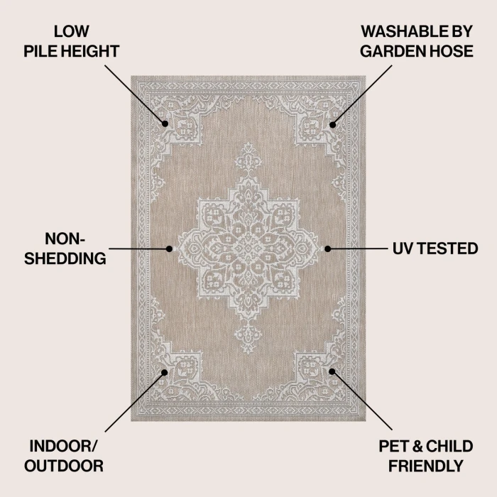 Jonathan Y SANTA MONICA Beige SMB300B 5ft.3in. X 7ft.7in. Rect. Rug