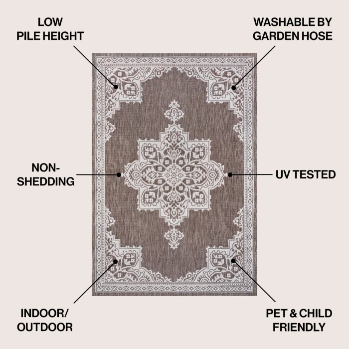 Jonathan Y SANTA MONICA Brown SMB300D 5ft.3in. X 7ft.7in. Rect. Rug