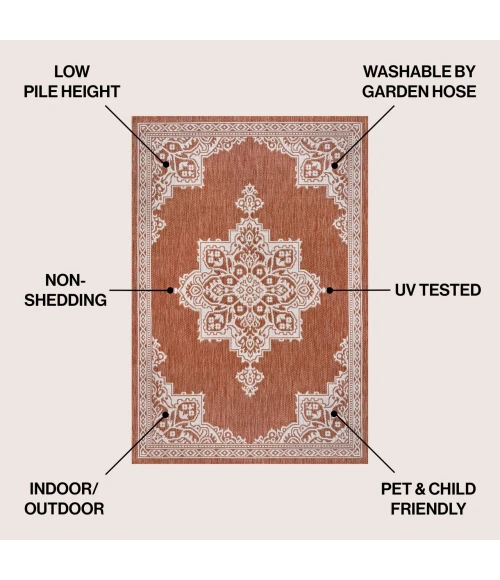 Jonathan Y SANTA MONICA Red SMB300E 4ft. X 6ft. Rect. Rug