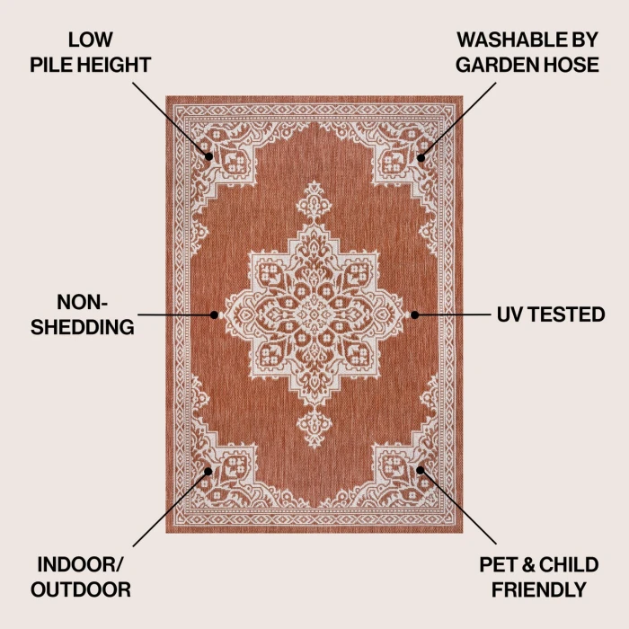 Jonathan Y SANTA MONICA Red SMB300E 5ft.3in. X 7ft.7in. Rect. Rug
