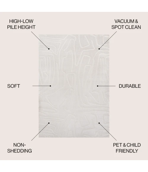 Jonathan Y SANDSTONE White SND102B 5ft.3in. X 7ft.7in. Rect. Rug