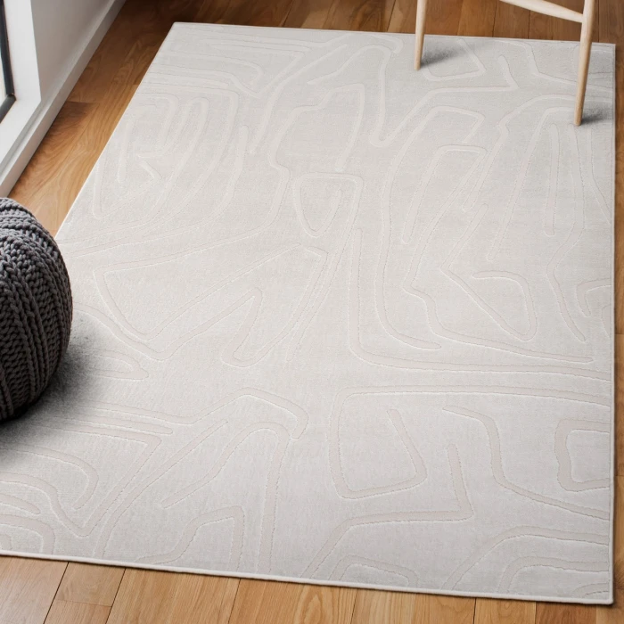 Jonathan Y SANDSTONE White SND102B 5ft.3in. X 7ft.7in. Rect. Rug