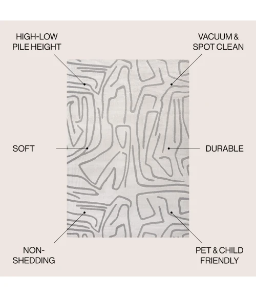 Jonathan Y SANDSTONE White SND102C 5ft.3in. X 7ft.7in. Rect. Rug