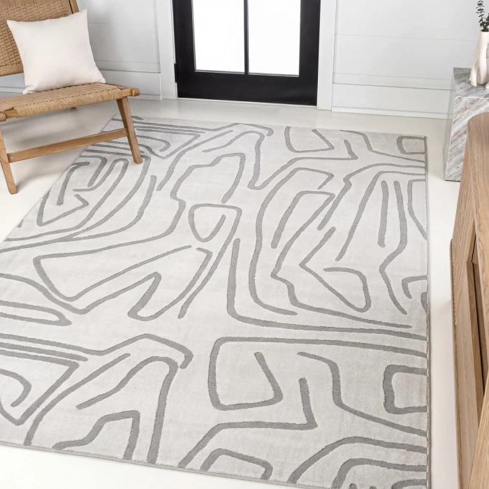 Jonathan Y SANDSTONE White SND102C 5ft.3in. X 7ft.7in. Rect. Rug