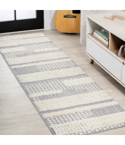 Jonathany Santa Theresa SNT100A Cream/Gray Area Rug 2 ft. 2 in. X 8 ft. Runner