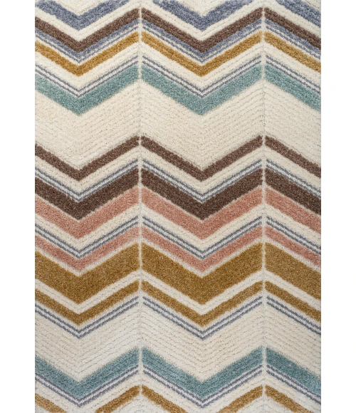 Elin Chevron High-Low Multi/Cream 4 ft. x 6 ft. Area Rug