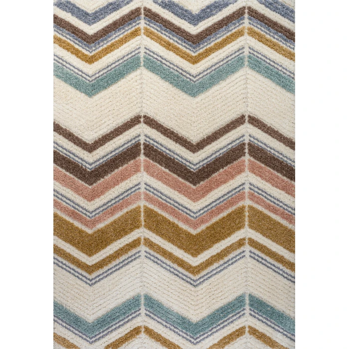 Elin Chevron High-Low Multi/Cream 3 ft. x 5 ft. Area Rug