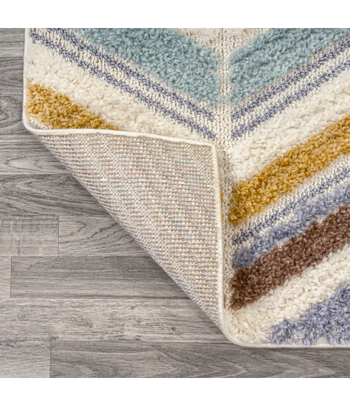 Elin Chevron High-Low Multi/Cream 4 ft. x 6 ft. Area Rug