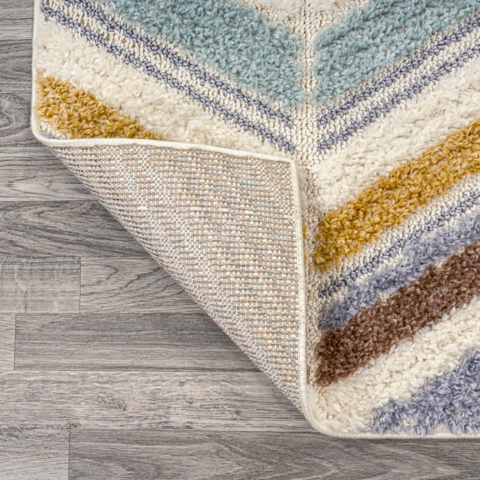 Elin Chevron High-Low Multi/Cream 3 ft. x 5 ft. Area Rug