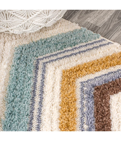 Elin Chevron High-Low Multi/Cream 4 ft. x 6 ft. Area Rug