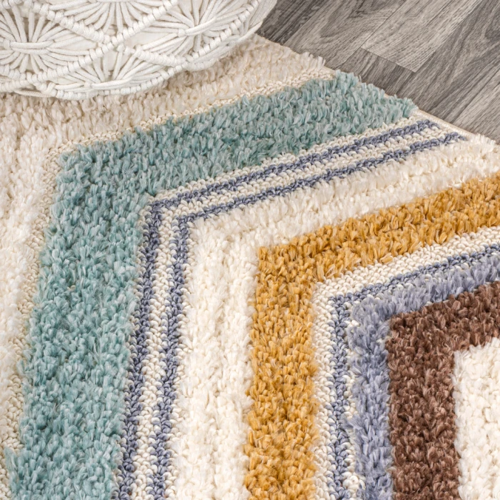 Elin Chevron High-Low Multi/Cream 3 ft. x 5 ft. Area Rug