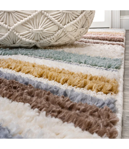 Elin Chevron High-Low Multi/Cream 4 ft. x 6 ft. Area Rug