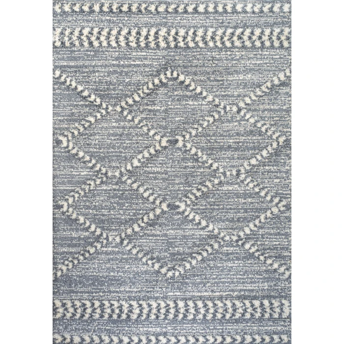 Sofie Moroccan Trellis High-Low Gray/Cream 3 ft. x 5 ft. Area Rug