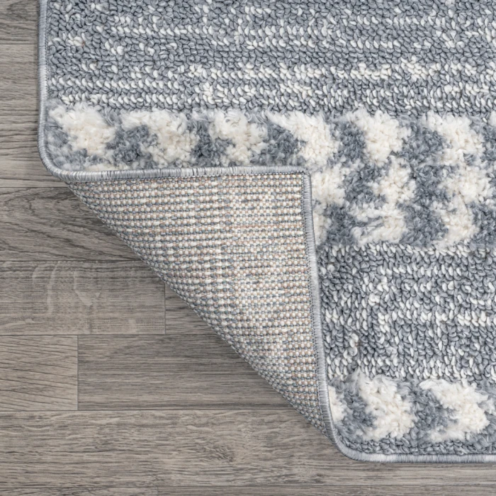Sofie Moroccan Trellis High-Low Gray/Cream 3 ft. x 5 ft. Area Rug