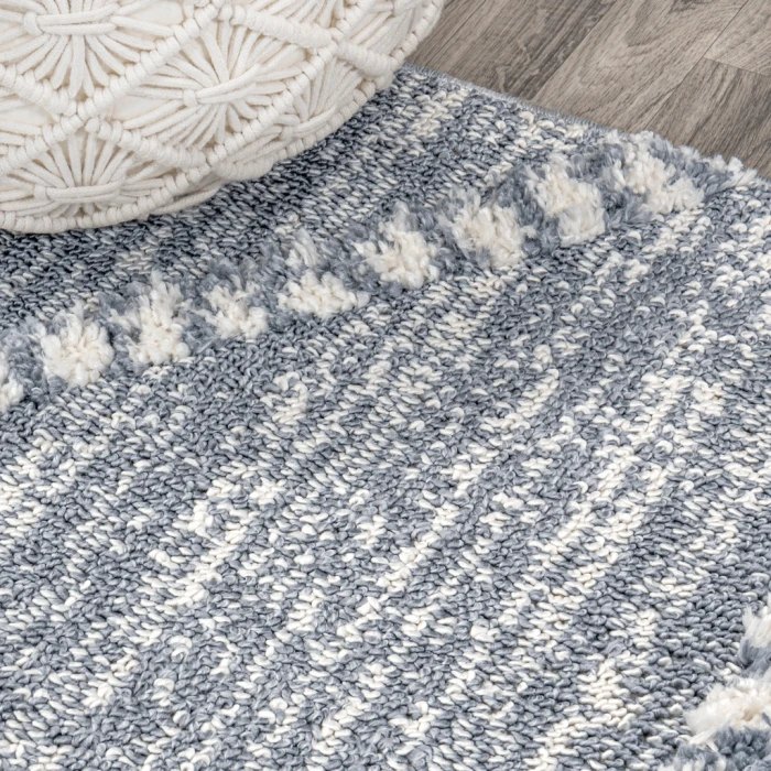 Sofie Moroccan Trellis High-Low Gray/Cream 3 ft. x 5 ft. Area Rug