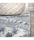 Sofie Moroccan Trellis High-Low Gray/Cream 3 ft. x 5 ft. Area Rug