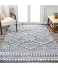 Sofie Moroccan Trellis High-Low Gray/Cream 3 ft. x 5 ft. Area Rug