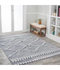 Sofie Moroccan Trellis High-Low Gray/Cream 3 ft. x 5 ft. Area Rug