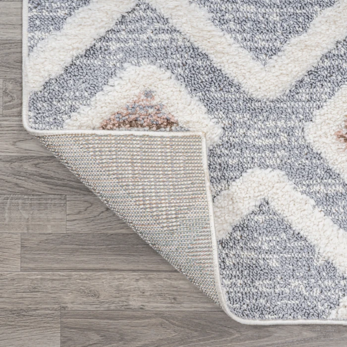 Monique Trellis High-Low Multi/Gray 3 ft. x 5 ft. Area Rug