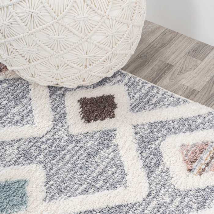 Monique Trellis High-Low Multi/Gray 3 ft. x 5 ft. Area Rug
