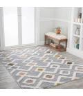 Monique Trellis High-Low Multi/Gray 3 ft. x 5 ft. Area Rug