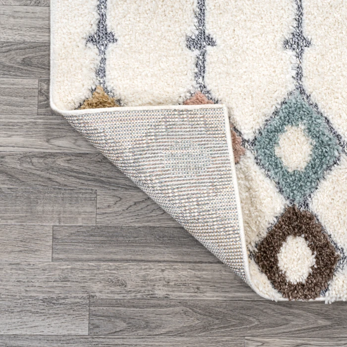 Pia Moroccan Trellis Plush Carved Multi/Cream 2 ft. x 8 ft. Runner Rug