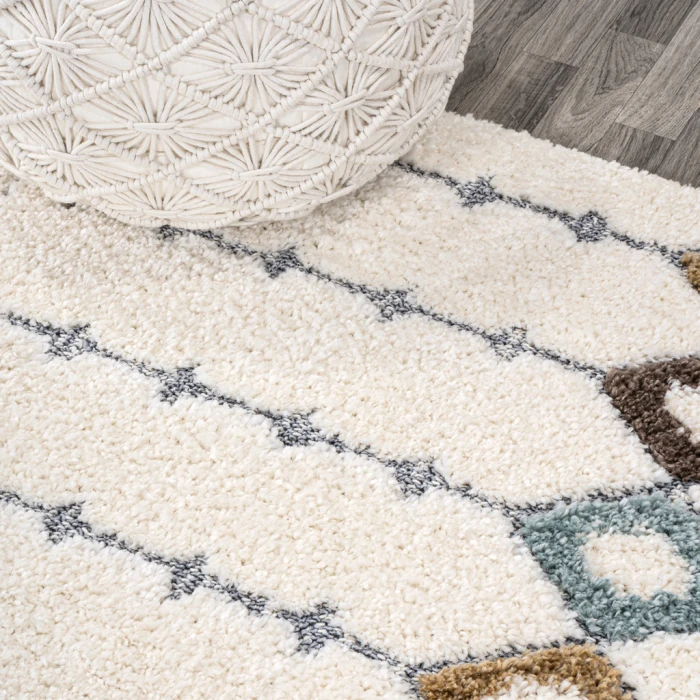 Pia Moroccan Trellis Plush Carved Multi/Cream 2 ft. x 8 ft. Runner Rug