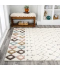 Pia Moroccan Trellis Plush Carved Multi/Cream 5 ft. x 8 ft. Area Rug