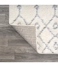 Pia Moroccan Trellis Plush Carved Cream/Gray 3 ft. x 5 ft. Area Rug