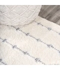 Pia Moroccan Trellis Plush Carved Cream/Gray 3 ft. x 5 ft. Area Rug
