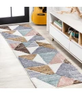 Aileen Geometric Scandi Colorblock Carved Multi 2 ft. x 8 ft. Runner Rug