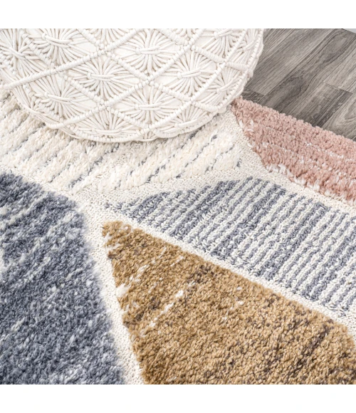 Aileen Geometric Scandi Colorblock Carved Multi 3 ft. x 5 ft. Area Rug
