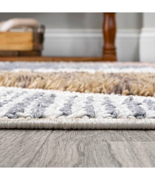 Aileen Geometric Scandi Colorblock Carved Multi 2 ft. x 8 ft. Runner Rug