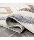 Amira Diamond Tribal High-Low Multi/Cream 2 ft. x 8 ft. Runner Rug