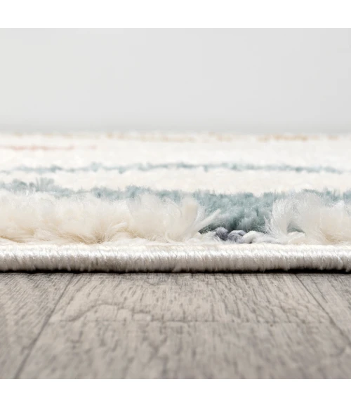 Amira Diamond Tribal High-Low Multi/Cream 2 ft. x 8 ft. Runner Rug