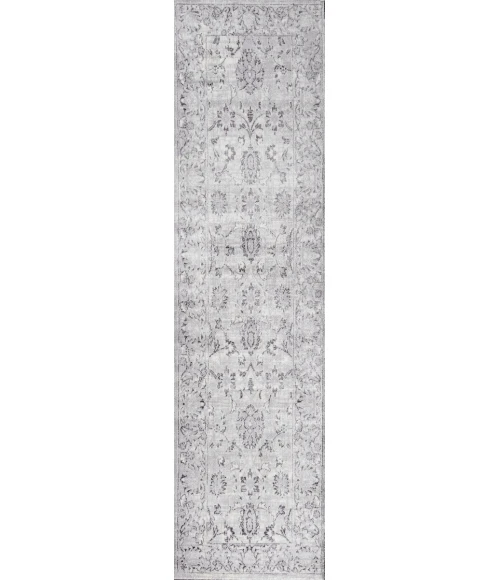 Lotus Modern Persian Floral Gray 2 ft. x 8 ft. Runner Rug