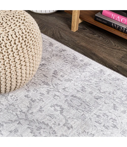 Lotus Modern Persian Floral Gray 2 ft. x 8 ft. Runner Rug