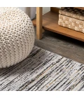 Loom Modern Strie' Gray/Black 8 ft. x 10 ft. Area Rug
