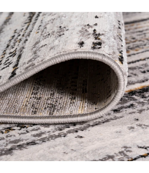 Loom Modern Strie' Gray/Black 8 ft. x 10 ft. Area Rug